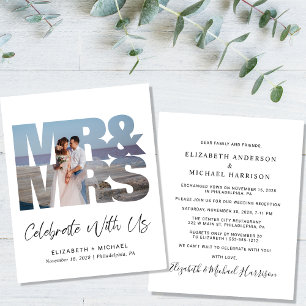Budget Mr Mrs Photo Wedding Reception Invitation
