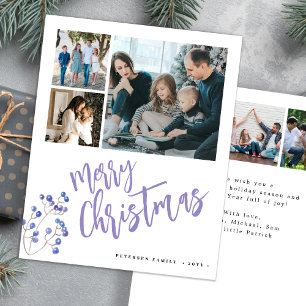 Budget multi 6 photo Merry Christmas Holiday Card