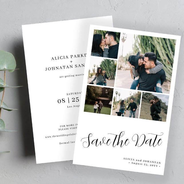 Budget multi photo collage save the date wedding (Creator Uploaded)