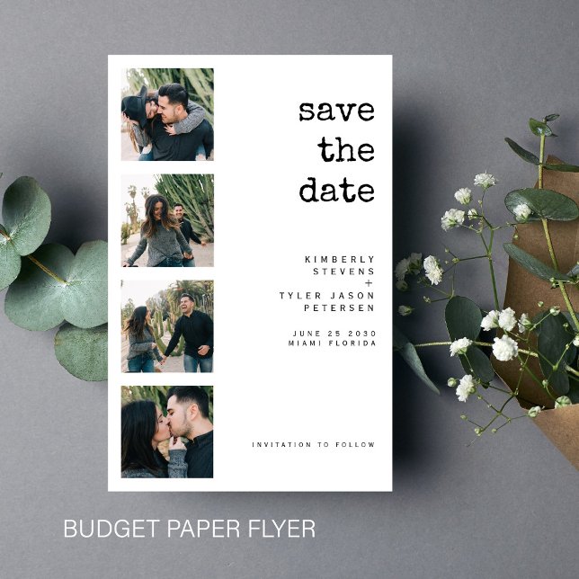 Budget multi photo collage wedding save the date flyer (Creator Uploaded)