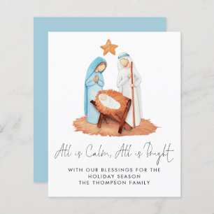 Budget Nativity Scene All Is Calm Holiday Card