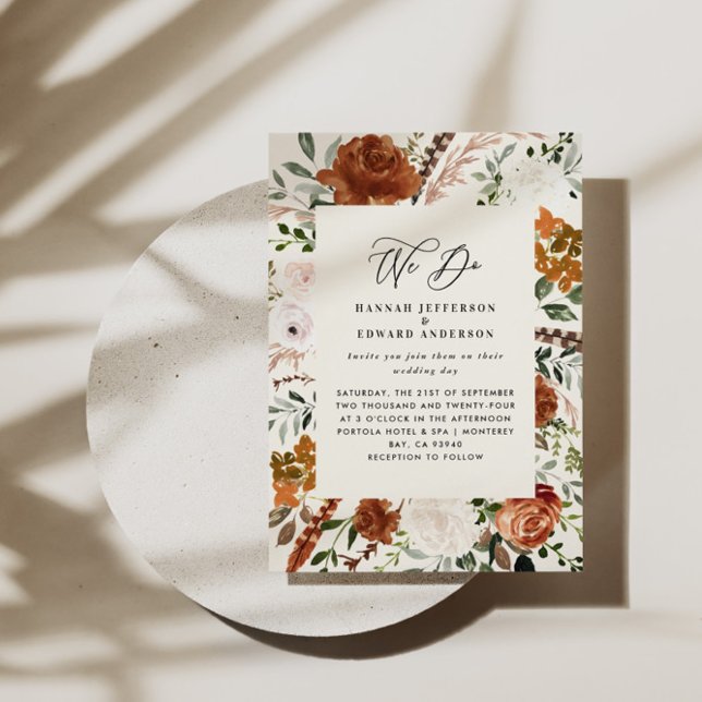 Budget natural botanical wedding details invite flyer (Creator Uploaded)