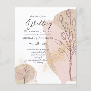 BUDGET Natural Earth Abstract Wedding Invitations