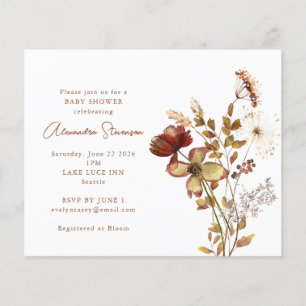 Budget Nature Flowers Baby Shower Invitation