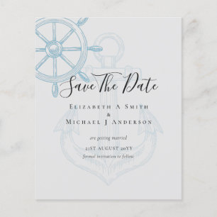 BUDGET Nautical PHOTO Save Dates Sea Beach Ocean Flyer