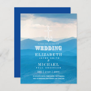 BUDGET Nautical Sailing Destination Wedding Invite