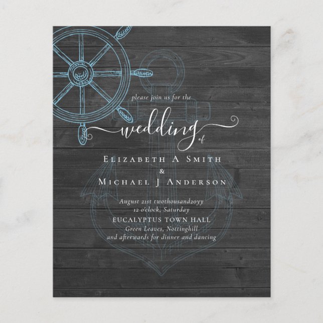 BUDGET  Nautical Ships Wheel Wedding (Front)