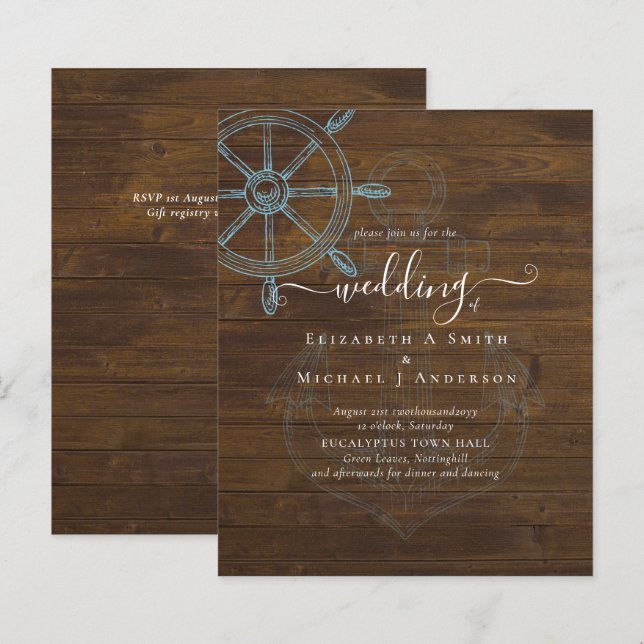 BUDGET  Nautical Ships Wheel Wedding (Front/Back)
