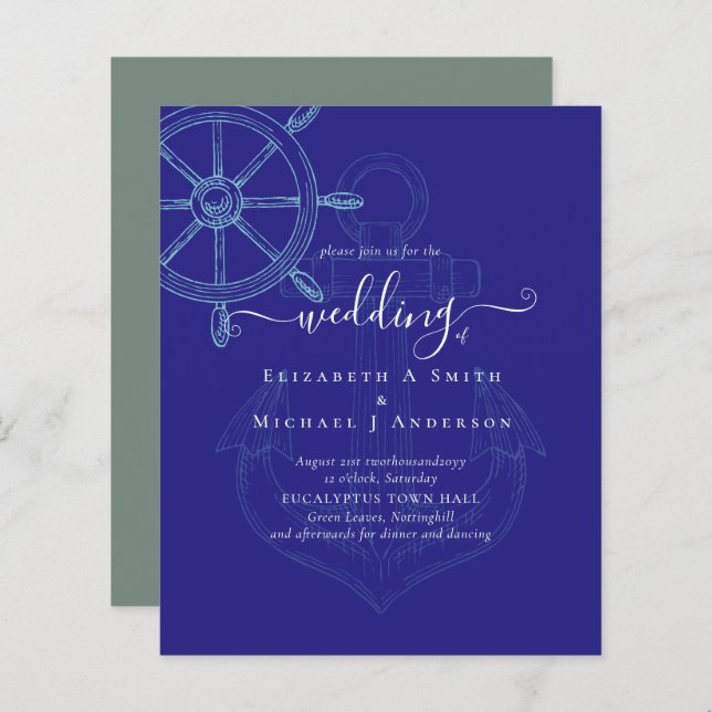 BUDGET  Nautical Ships Wheel Wedding (Front/Back)