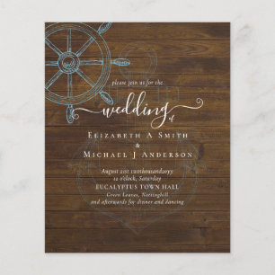 BUDGET  Nautical Ships Wheel Wedding Flyer