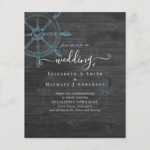BUDGET  Nautical Ships Wheel Wedding Flyer