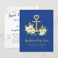 Budget Nautical Wedding Save the Date Heart Anchor