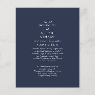 BUDGET Navy Blue Monochrome WEDDING Flyer