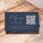 Budget Navy Blue QR Code RSVP Wedding Website Enclosure Card<br><div class="desc">Simple Modern and Elegant Black and White Script Typography QR Code RSVP Wedding Website Minimalist invitation.</div>