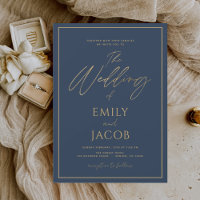 Budget Navy BlueGold Wedding Script