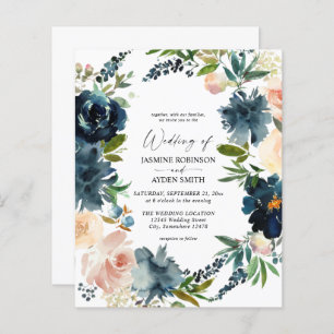 Budget Navy, Dusty Blue & Pink Floral 2 Wedding