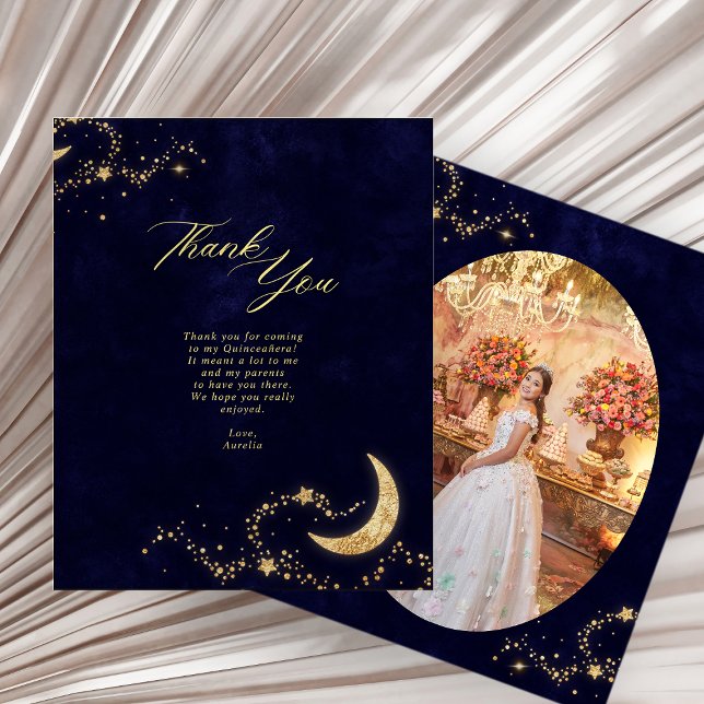 BUDGET Navy Gold Under the Stars Quinceañera Photo (Creator Uploaded)