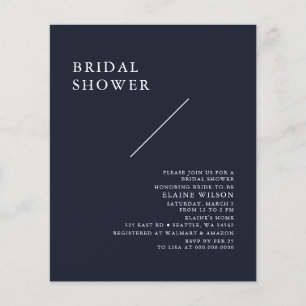 Budget Navy Modern Bridal Shower Invitation