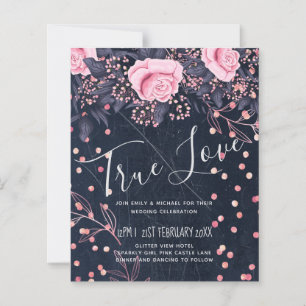 BUDGET Navy Pink Rosegold Wedding Floral