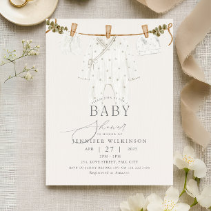 Budget Neutral Boho Baby Shower Invitation Postcard