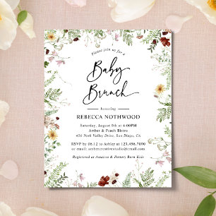 Budget Neutral Wildflowers Baby Brunch Invitation