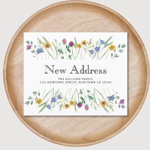 Budget New Address Floral Moving Announcement Card