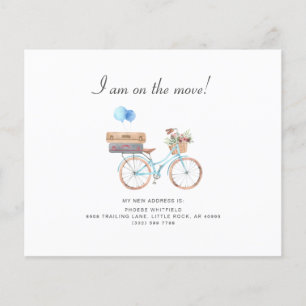 Budget New Address Watercolor Floral Bike Moving