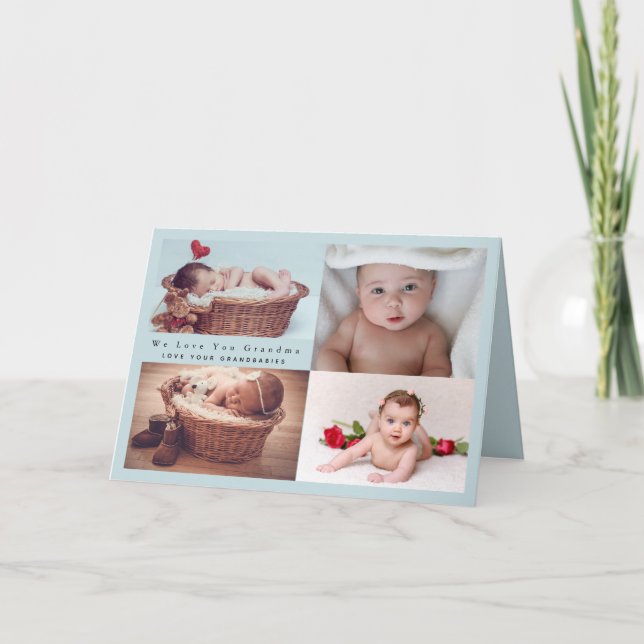 BUDGET New Baby Announcement Photo Collage (Front)