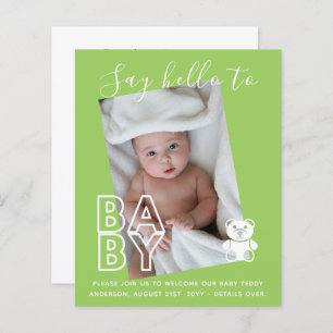 BUDGET New Baby PHOTO Cards - Modern Fun Girl Boy