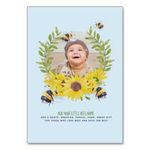 BUDGET New Baby PHOTO Gifts Sunflowers Bees Table Number