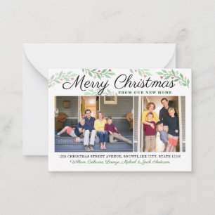 Budget New Home Christmas 2 Photo Holiday Moving N Card