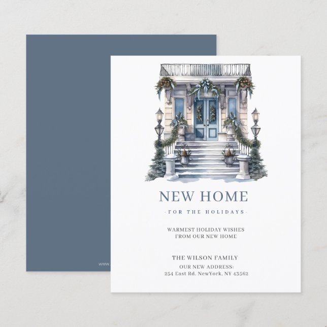 BUDGET New Home Christmas Door Holiday Moving Card (Front/Back)