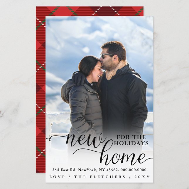 Budget New Home Photo Moving Holiday Card (Front/Back)