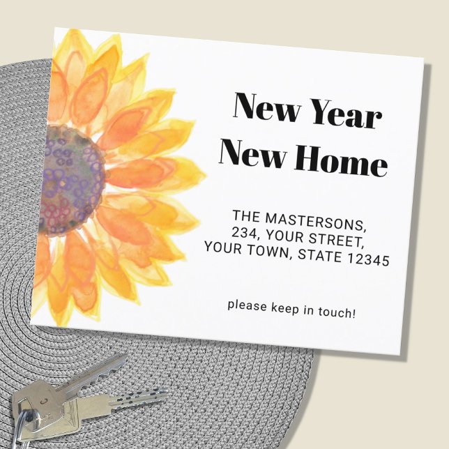 Budget New Home Sunflower Announcement Card (Creator Uploaded)