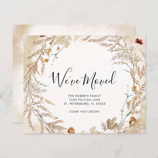 Budget New Home Wildflower Foliage Moving Card (Front/Back)