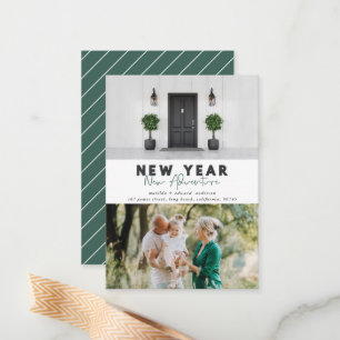 budget New year new adventure multi photo Card