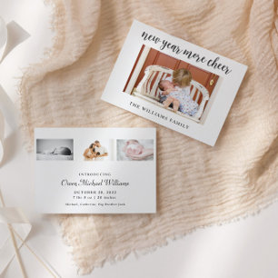 Budget New Years Baby Birth Announcement