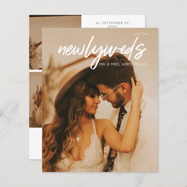 Budget Newlyweds 3 Photo Post Wedding Reception (Front/Back)