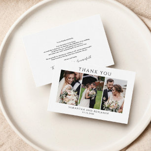 Budget Newlyweds 3 Photo Wedding Thank You Note Ca Card