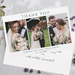 Budget Newlyweds 3 Photo Wedding Thank You Stationery