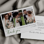 Budget Newlyweds Photo Collage Wedding Thank You Card<br><div class="desc">Modern multi wedding photo Thank You card for your guests who showed up to support and celebrate your big day with you. Easily add your favourite photos,  names of bride and groom,  date and a custom message and signature on the reverse side.</div>