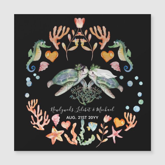 BUDGET Newlyweds Wedding Gifts Custom SEA TURTLES (Front)