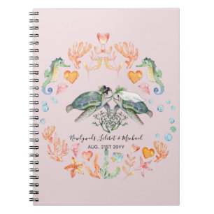 BUDGET Newlyweds Wedding Gifts Custom SEA TURTLES Notebook