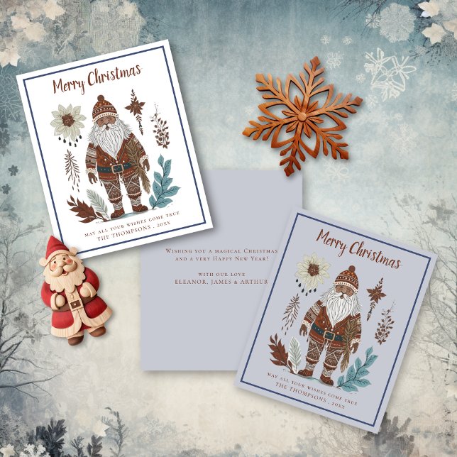 Budget Nordic St Nicholas Christmas Card (Front and Back View and Background options)