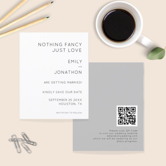 Budget Nothing Fancy Just Love QR Code Save Date (Creator Uploaded)