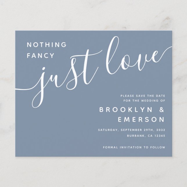 Budget Nothing Fancy Just Love Save the Date (Front)