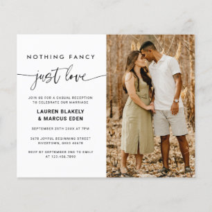 BUDGET Nothing Fancy Just Love Wedding Flyer