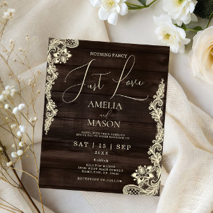 Budget Nothing Fancy Just Love Wedding Invitation