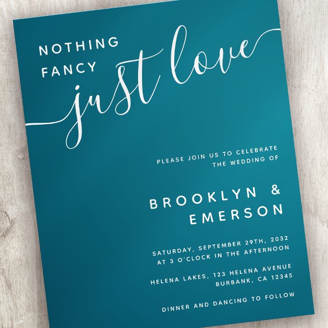 Budget Nothing Fancy Just Love Wedding Invitation (Creator Uploaded)