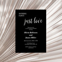 Budget Nothing Fancy Just Love Wedding Invitation 